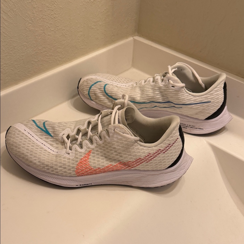 Nike Men’s White and Coral Athletic Shoes